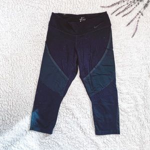 Nike Dri fit black sheer cropped 3/4 length leggings